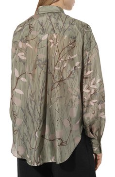 Женская зеленая шелковая рубашка BRUNELLO CUCINELLI купить в интернет ...