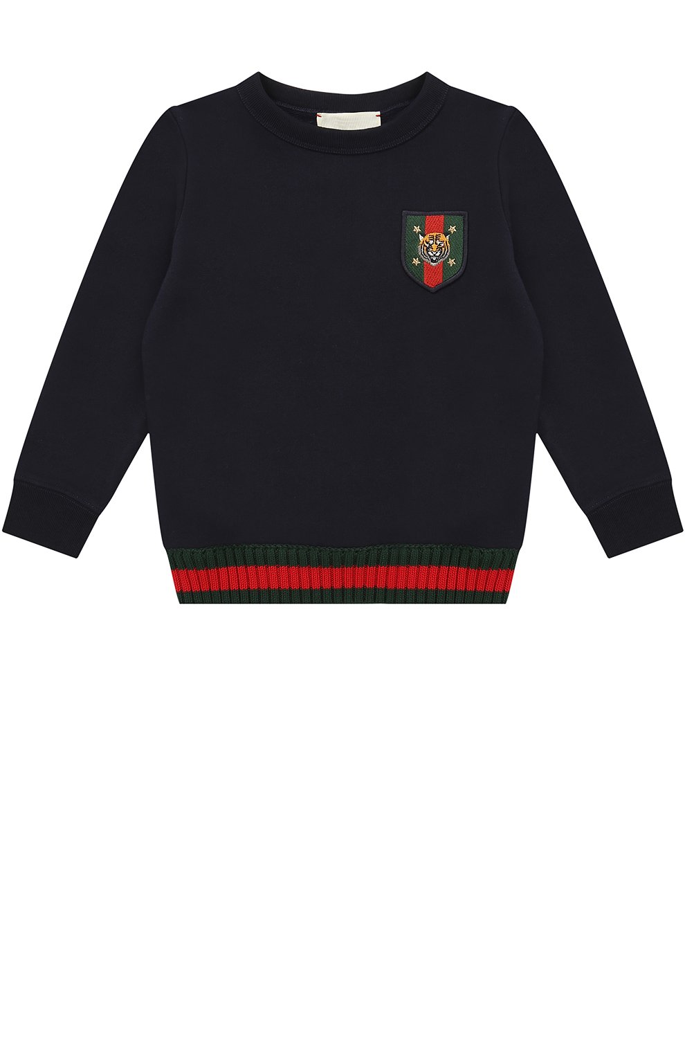 Хлопковый свитшот с нашивкой и контрастной отделкой GUCCI, арт. 475715/X5U34, фото 1