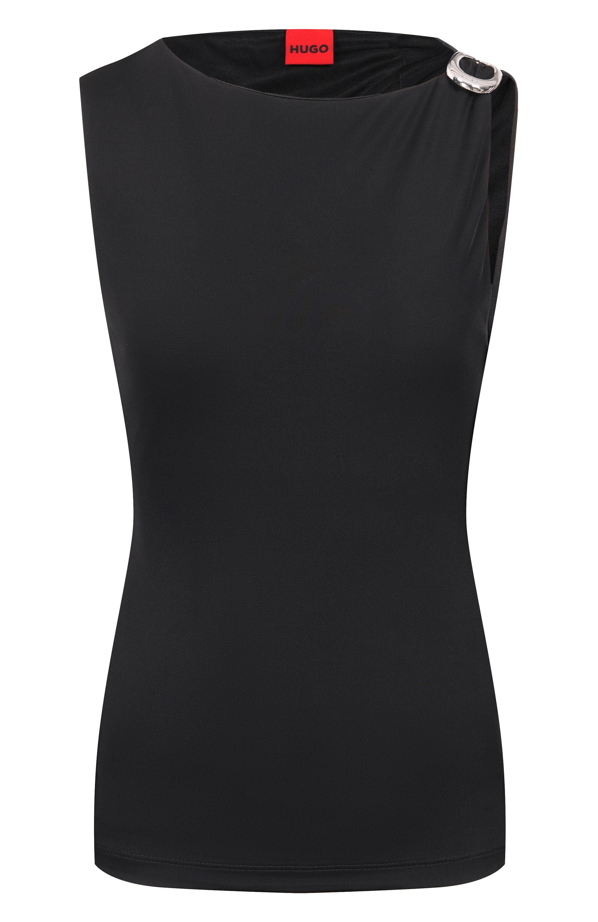 Топ из вискозы HUGO черного цвета по цене 15950 руб., арт. 50555782, фото 1 Топ из вискозы HUGO, арт. 50555782, фото 1