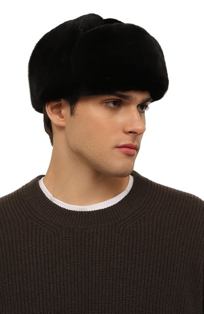 Шерстяная шапка-ушанка с мехом норки VICTORIA KUSENKOVA, арт. 339102802158, фото 2