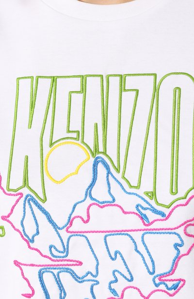 Хлопковая футболка KENZO белого цвета по цене 27600 руб., арт. F962TS950939, фото 5 Хлопковая футболка KENZO, арт. F962TS950939, фото 5