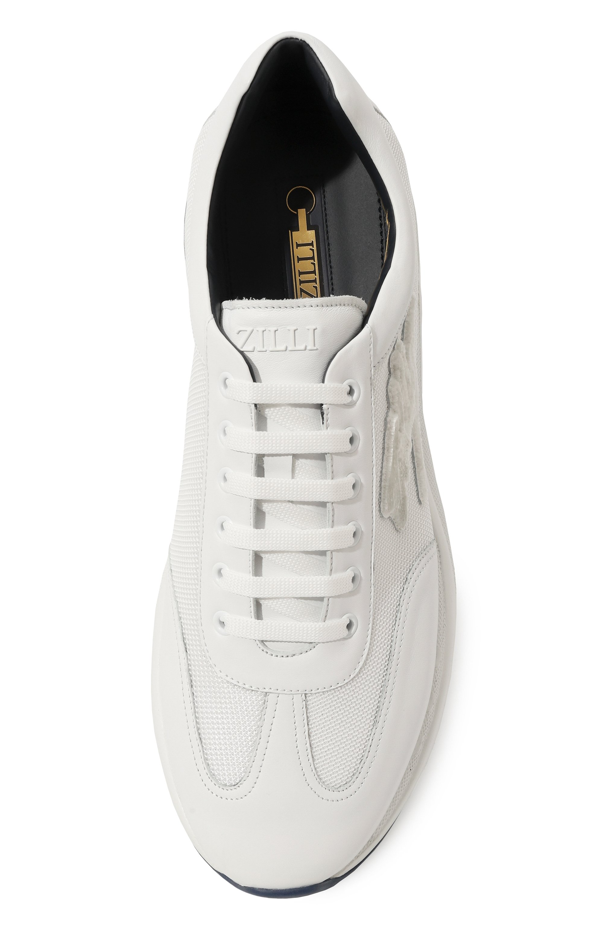 Комбинированные кроссовки ZILLI белого цвета по цене 119500 руб., арт. H0064AM1057VSWR01, фото 6 Комбинированные кроссовки ZILLI, арт. H0064AM1057VSWR01, фото 6