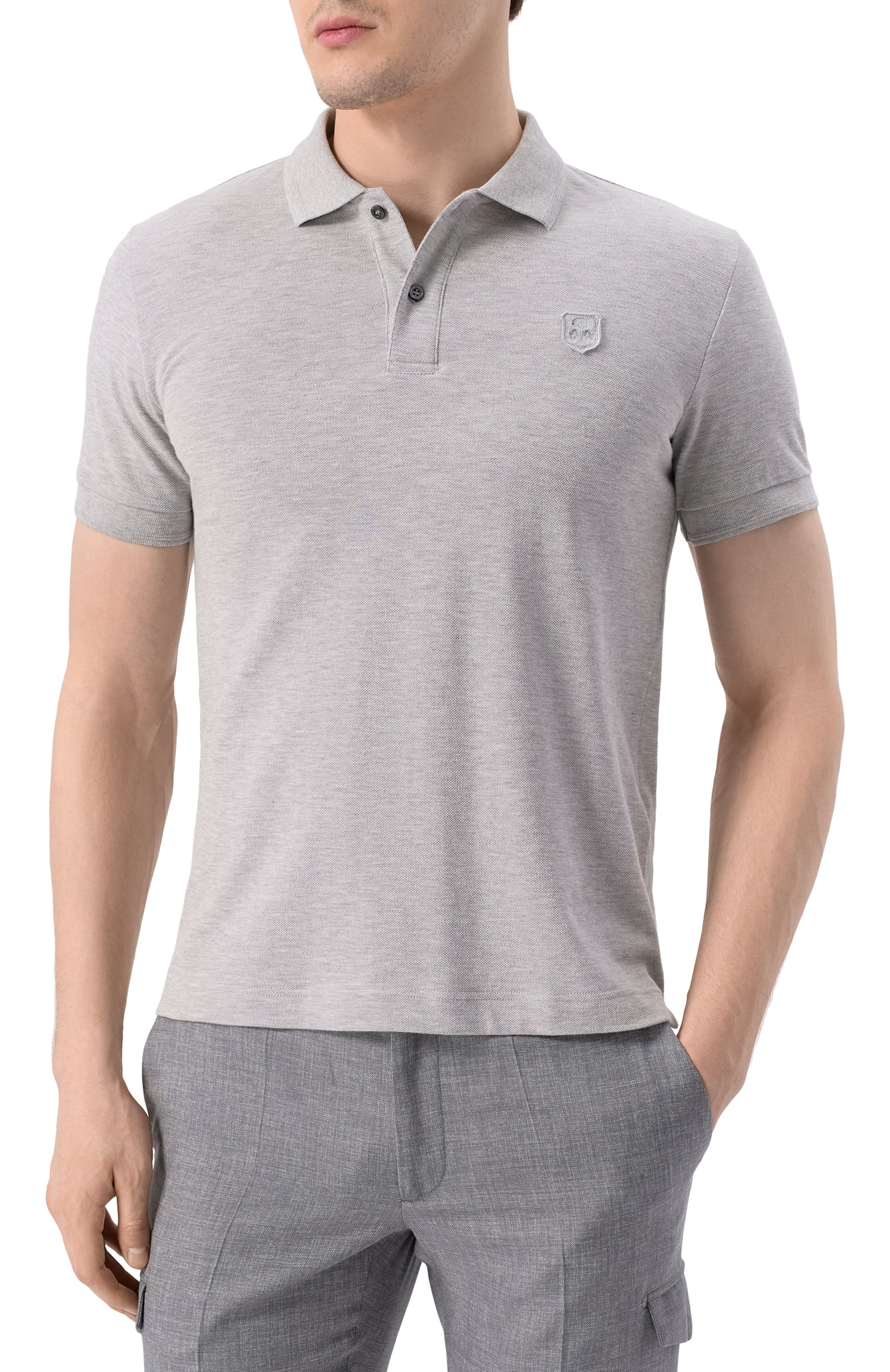 Хлопковое поло CORNELIANI серого цвета по цене 31500 руб., арт. 25G570-2525045, фото 3 Хлопковое поло CORNELIANI, арт. 25G570-2525045, фото 3