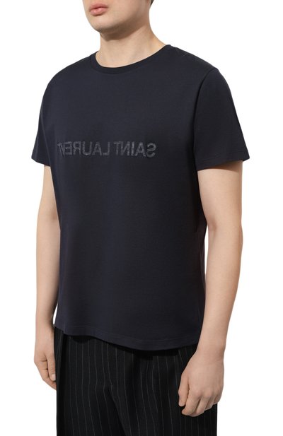 Хлопковая футболка SAINT LAURENT, арт. 663278/Y37AW, фото 3