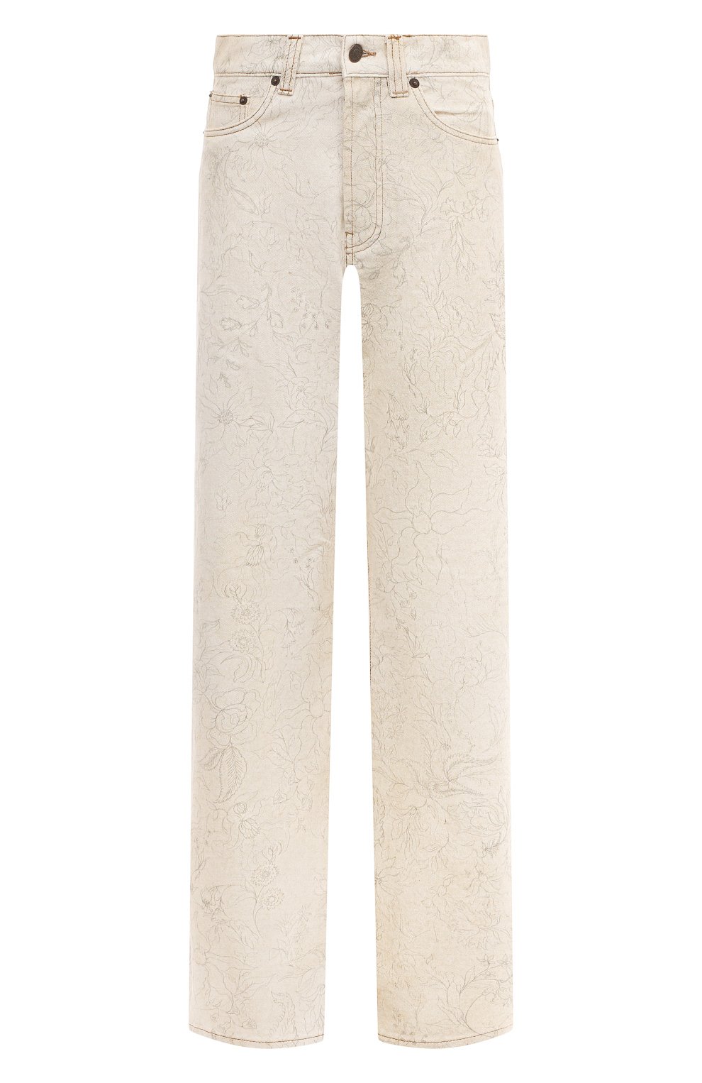 Джинсы DRIES VAN NOTEN кремового цвета по цене 79950 руб., арт. 232-010927-7460, фото 1 Джинсы DRIES VAN NOTEN, арт. 232-010927-7460, фото 1