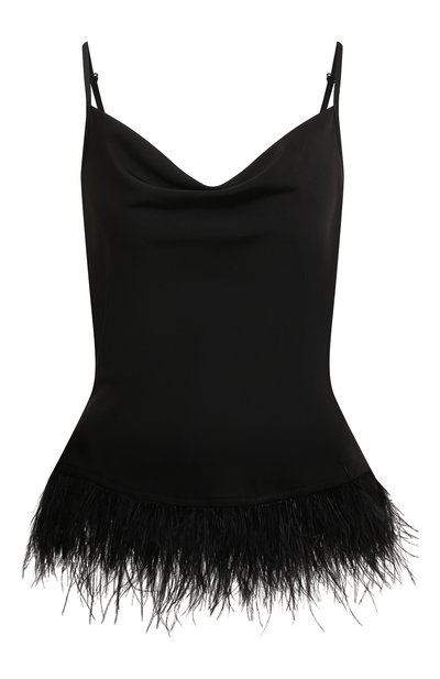 Топ с отделкой перьями SEVEN LAB черного цвета по цене 15750 руб., арт. TKF black, фото 1 Топ с отделкой перьями SEVEN LAB, арт. TKF black, фото 1