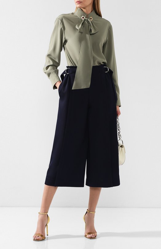 Шерстяные брюки Chloé CHC19SPA63066 Синий  CHC19SPA63066 Фото 2