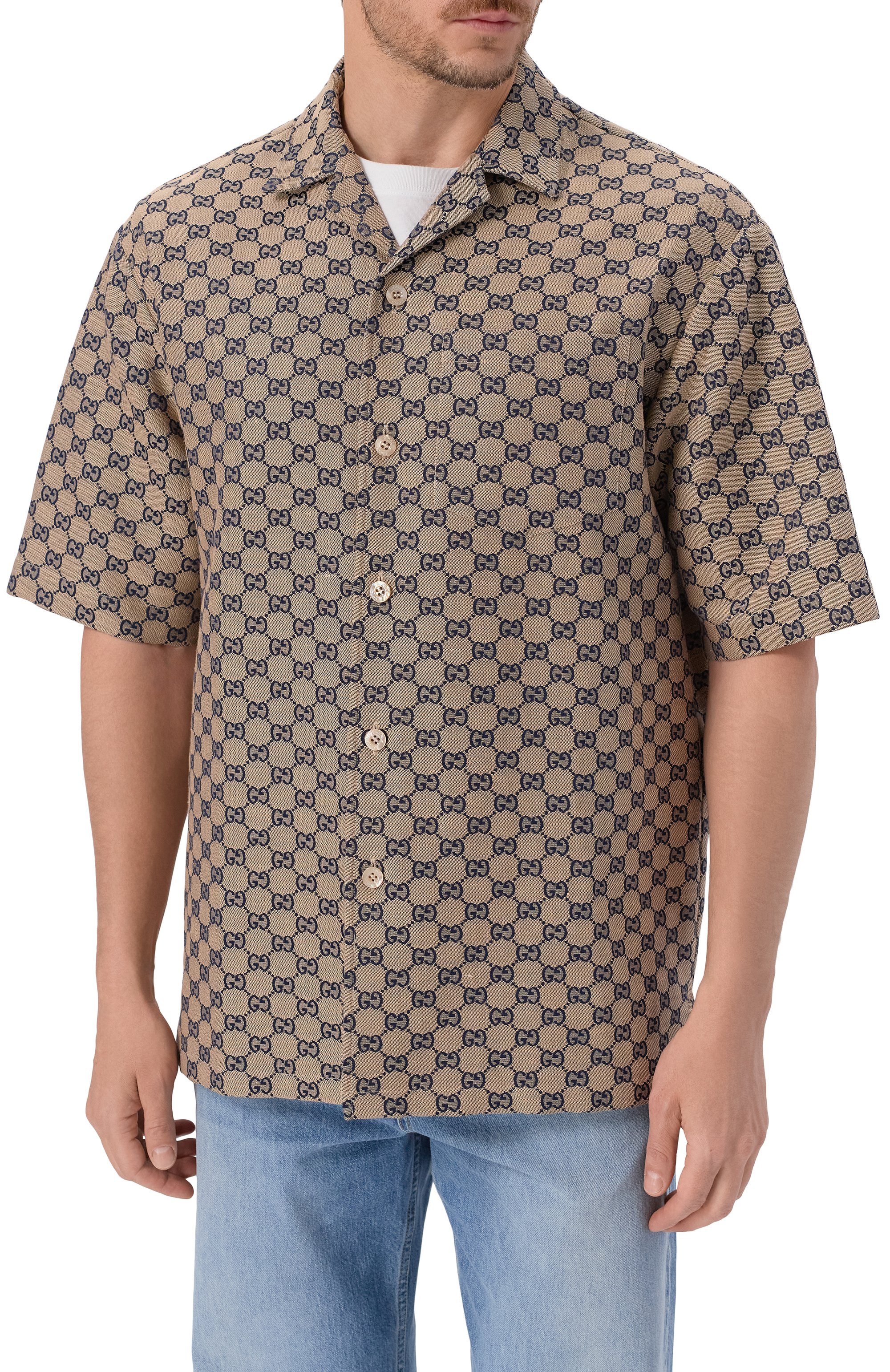 Льняная рубашка GUCCI, арт. 742707/ZAM7G, фото 3