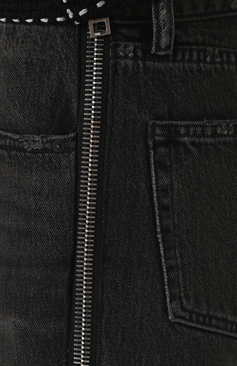 Укороченные джинсы прямого кроя с потертостями ALEXANDER WANG, арт. 4D994191BX, фото 5