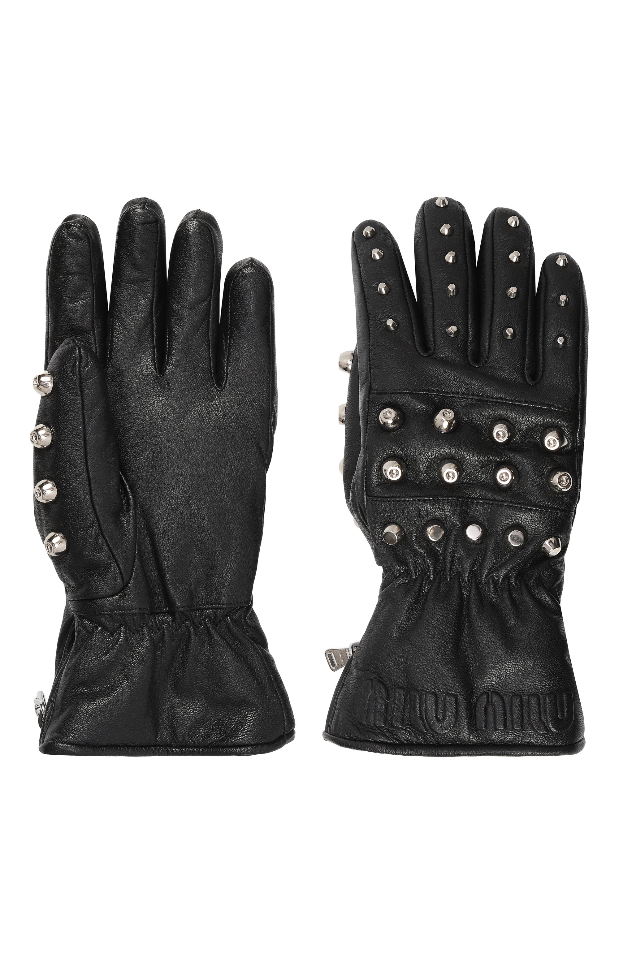 Кожаные перчатки MIU MIU черного цвета по цене 79000 руб., арт. 5GG153-2DP8-F0002, фото 3 Кожаные перчатки MIU MIU, арт. 5GG153-2DP8-F0002, фото 3