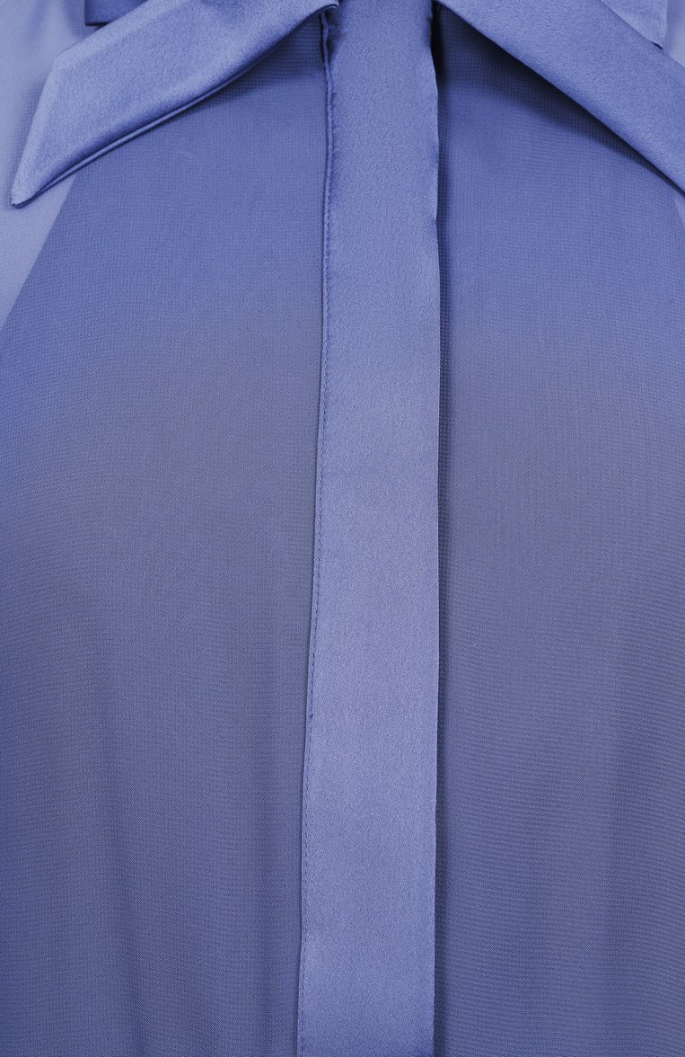 Женское платье EMPORIO ARMANI синего цвета, арт. EW000839/AF10209 | Фото 6 (Рукава: Длинные; Материал внешний: Синтетический материал; Длина Ж (юбки, платья, шорты): Макси; Женское Кросс-КТ: Платье-одежда; Стили: Кэжуэл; Случай: Повседневный)