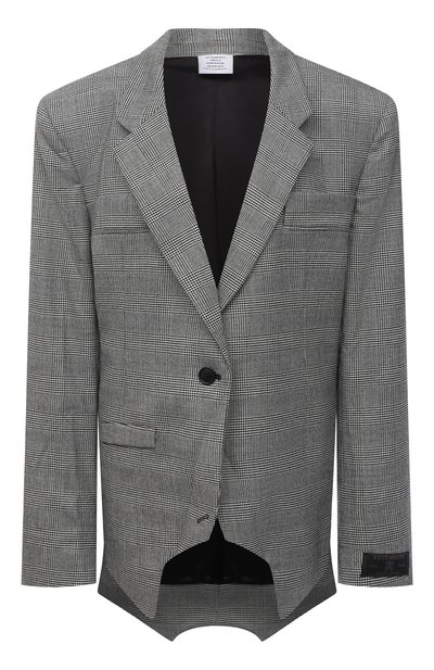 Женский шерстяной жакет VETEMENTS, арт. WAH21JA023 1204/BLACK / WHITE CHECK