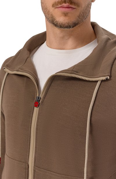 Кашемировая куртка-рубашка KITON хаки цвета по цене 356500 руб., арт. UMC010K0172I, фото 5 Кашемировая куртка-рубашка KITON, арт. UMC010K0172I, фото 5