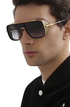Мужские солнцезащитные очки BALMAIN черного цвета, арт. BPS-104A | Фото 2 (Тип очков: С/з; Региональные ограничения белый список (Axapta Mercury): RU, Не проставлено; Кросс-КТ: С/з-мужское; Нос: Не проставлено; Оптика Гендер: оптика-мужское; Очки форма: Прямоугольные)