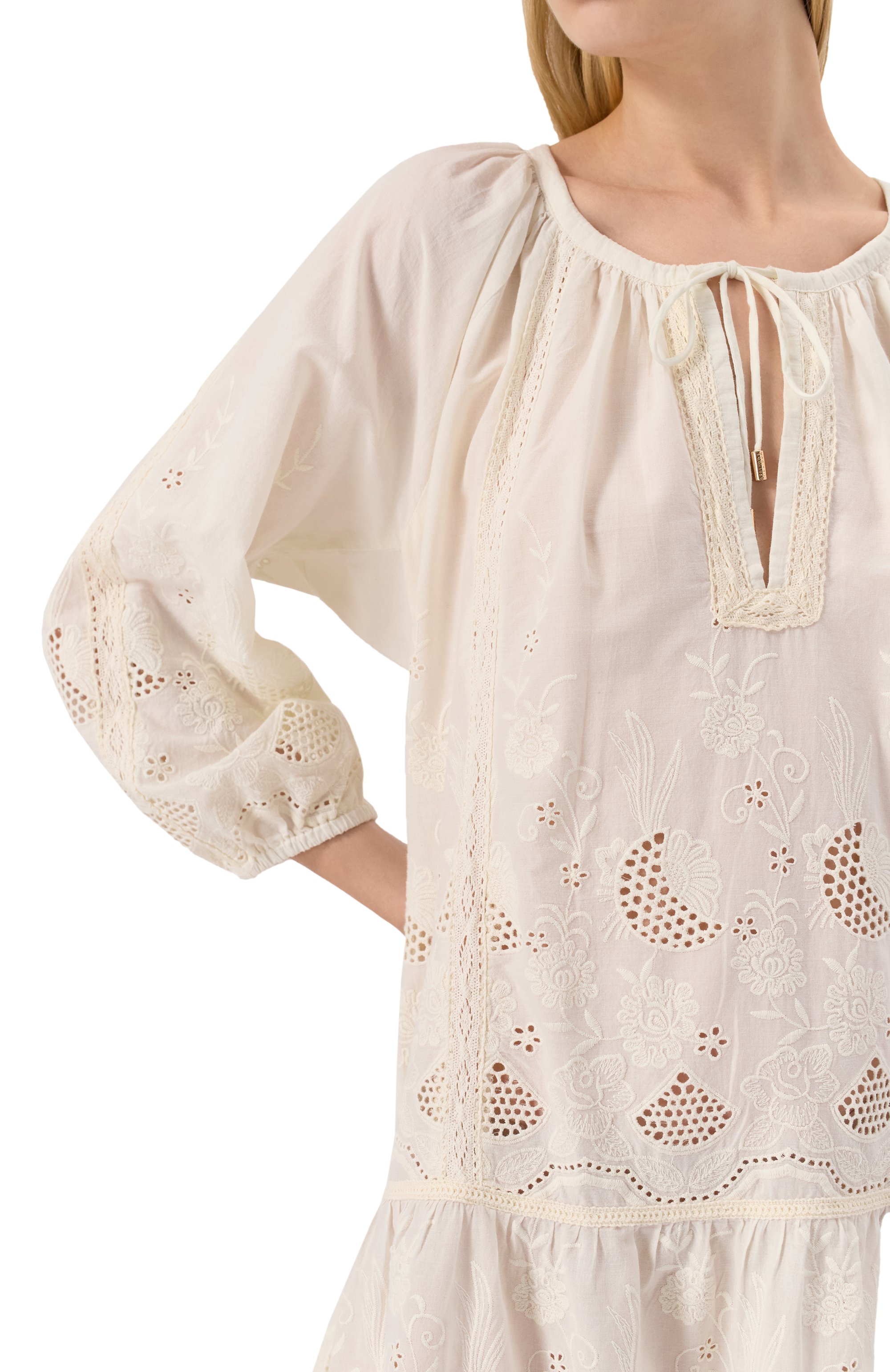 Хлопковая туника MELISSA ODABASH, арт. PEARL CR, фото 5