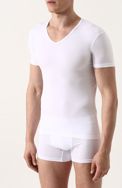 Хлопковая футболка с v-образным вырезом PEROFIL, арт. 24149-0003, фото 3