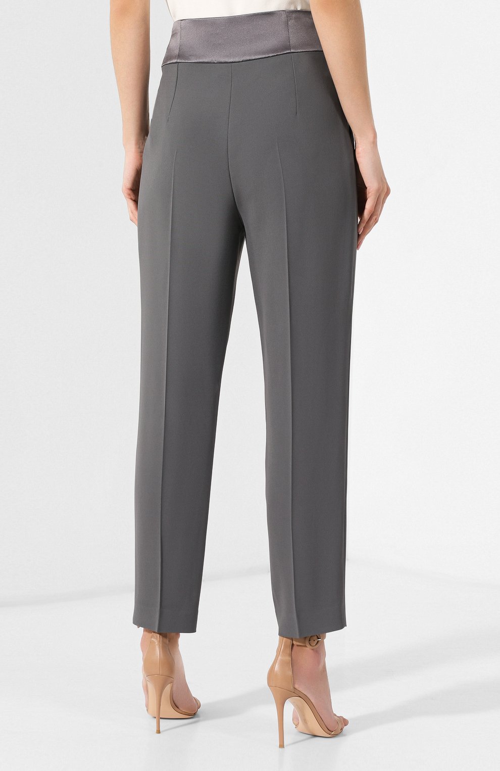 Брюки со стрелками EMPORIO ARMANI серого цвета по цене 83200 руб., арт. 2NP47T/22013, фото 4 Брюки со стрелками EMPORIO ARMANI, арт. 2NP47T/22013, фото 4
