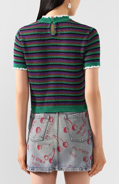 Хлопковый пуловер MIU MIU, арт. MML298-1TH7-F0394, фото 4