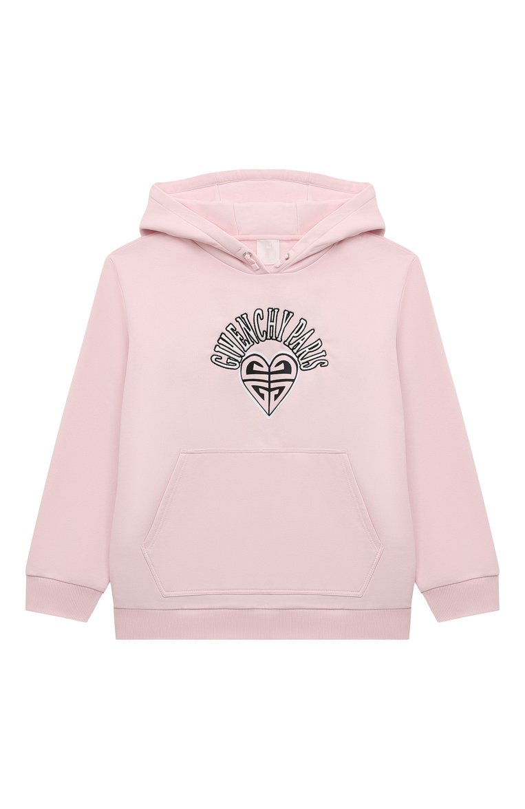 Детский хлопковое худи GIVENCHY светло-розового цвета, арт. H15347/12+/14 | Фото 1 (Рукава: Длинные; Материал внешний: Хлопок; Девочки Кросс-КТ: Худи-одежда; Тематический товар: Disney; Автоматизация ТО: Проставлено; Автоматизация состава: Проставлено; Ростовка одежда: 13 - 15 лет | 158 см)