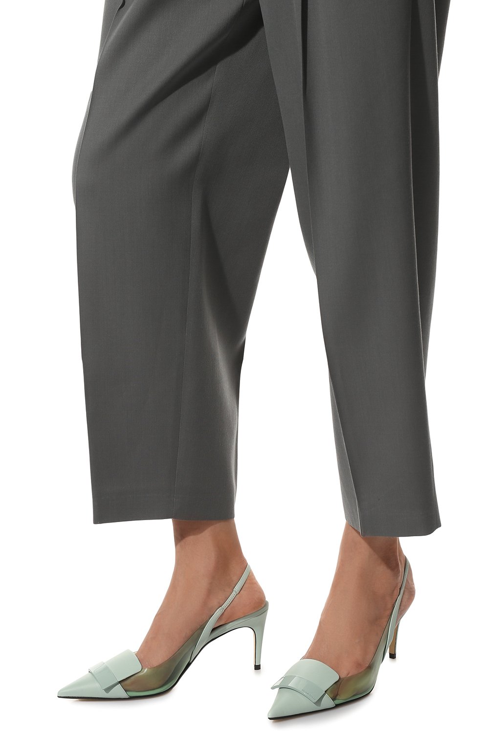 Комбинированные туфли SERGIO ROSSI мятного цвета по цене 87550 руб., арт. A98740-MFI503, фото 3 Комбинированные туфли SERGIO ROSSI, арт. A98740-MFI503, фото 3