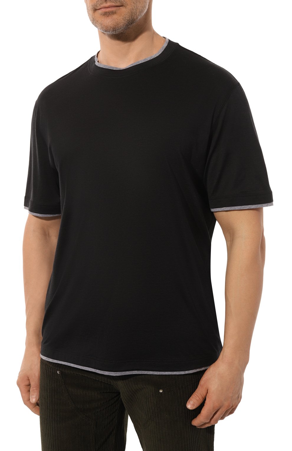 Футболка из шелка и хлопка BRUNELLO CUCINELLI, ар�т. MD8217427, фото 3