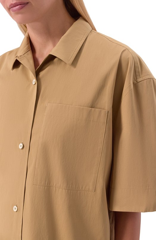 Хлопковая рубашка Jil Sander J40DL0189/J45292 Бежевый  J40DL0189/J45292 Фото 5