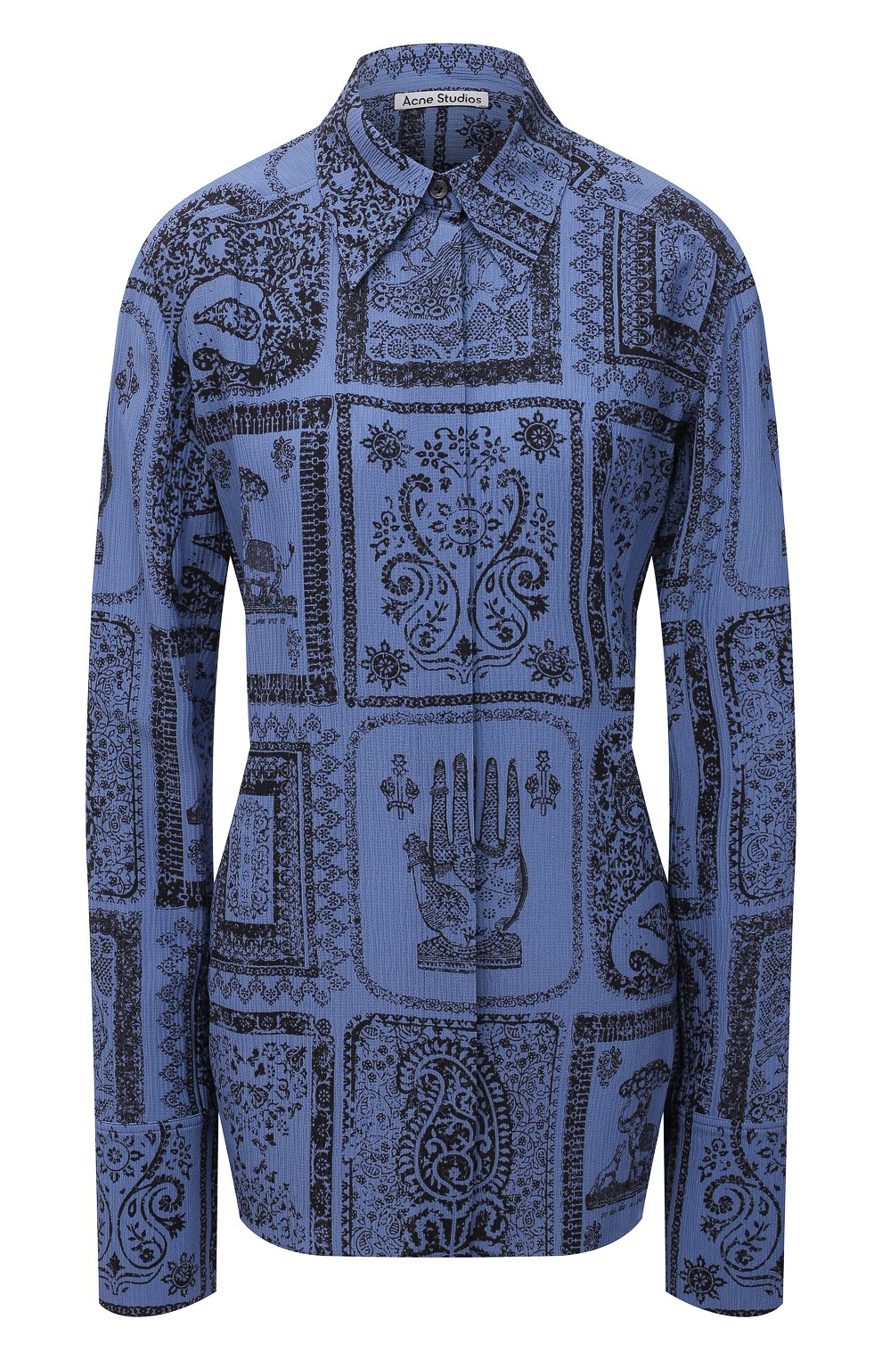 Рубашка из вискозы ACNE STUDIOS голубого цвета по цене 54500 руб., арт. AC0336, фото 1 Рубашка из вискозы ACNE STUDIOS, арт. AC0336, фото 1