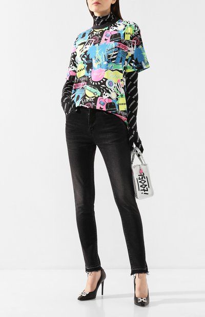 Хлопковая футболка BALENCIAGA разноцветного цвета по цене 29700 руб., арт. 594599/THV70, фото 2 Хлопковая футболка BALENCIAGA, арт. 594599/THV70, фото 2