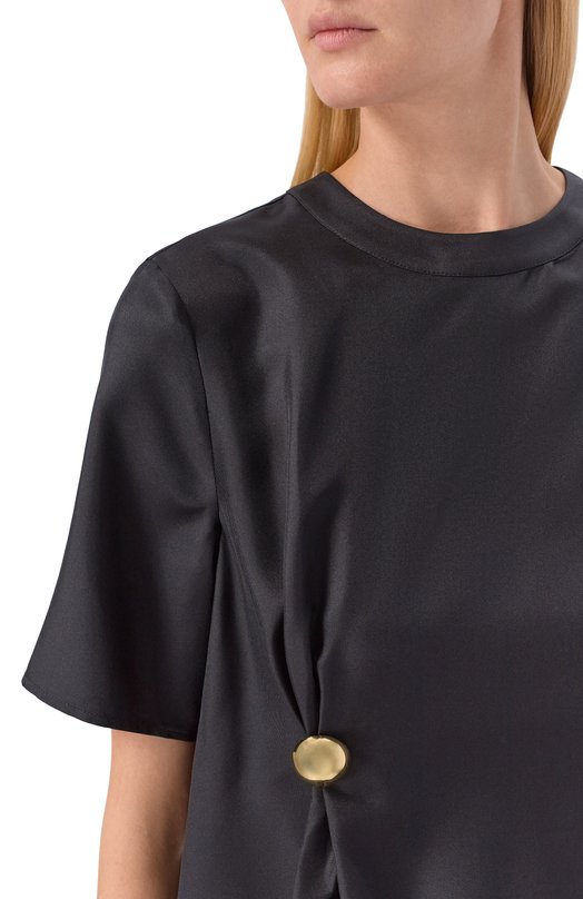 Шелковый топ Loulou de Saison MADEA Чёрный  MADEA Фото 5