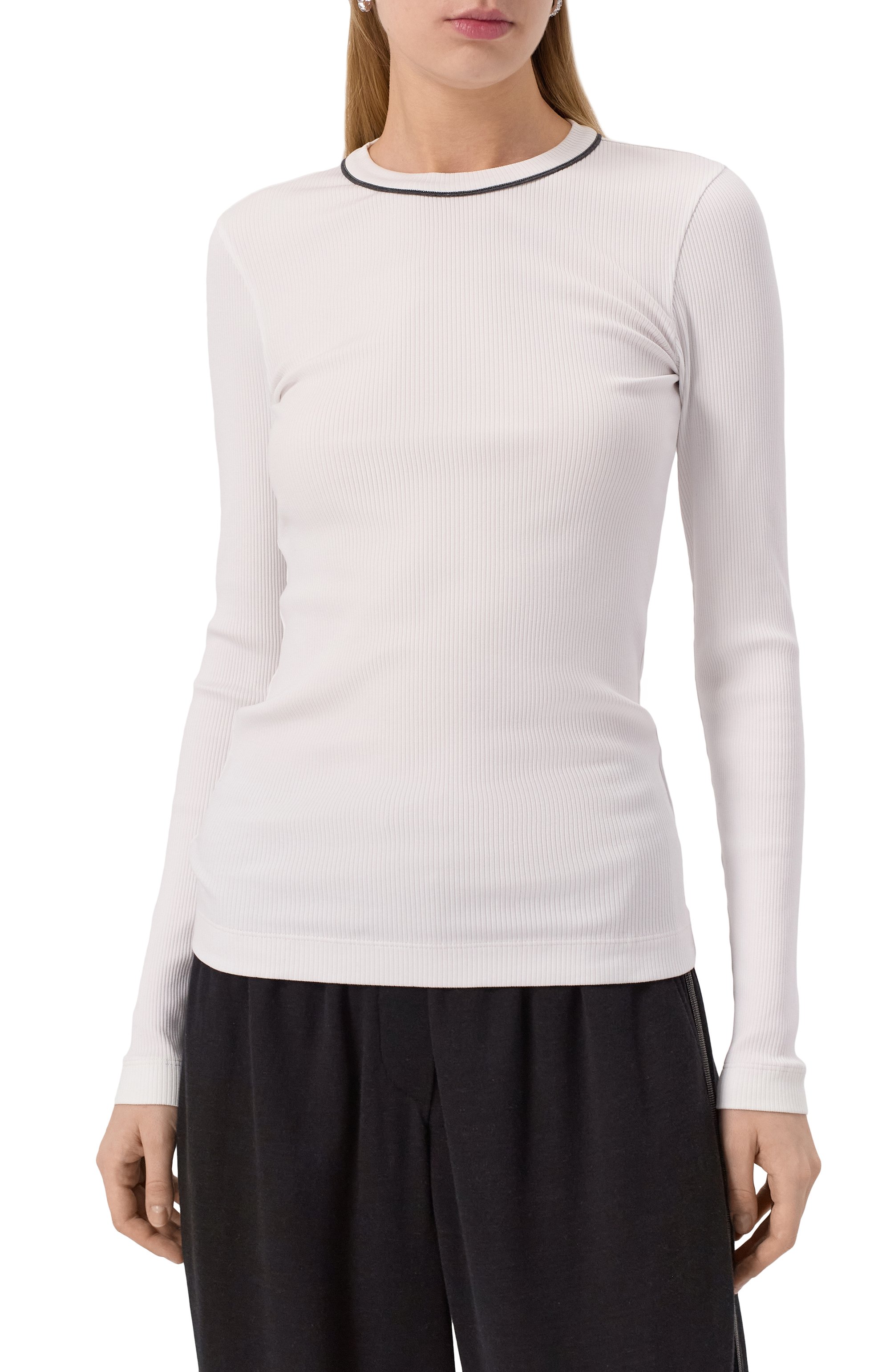 Хлопковый лонгслив BRUNELLO CUCINELLI, арт. MG902FP300, фото 3