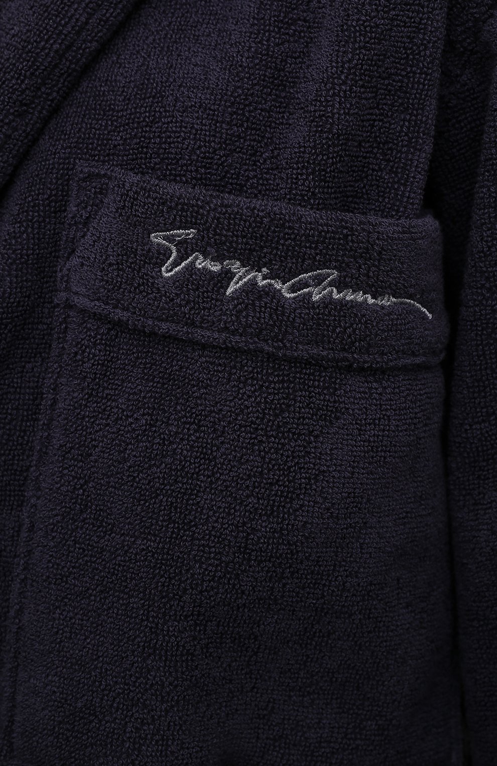 Хлопковый халат GIORGIO ARMANI темно-синего цвета по цене 59500 руб., арт. 200359/CC943, фото 5 Хлопковый халат GIORGIO ARMANI, арт. 200359/CC943, фото 5