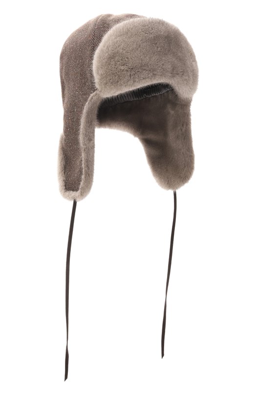 Меховая шапка-ушанка из норки FurLand 0130910010044600092 Серый 0130910010044600092