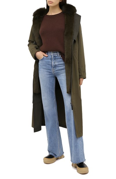 Парка с меховой отделкой YS ARMY PARIS хаки цвета по цене 221000 руб., арт. 21WFM03320A02X, фото 2 Парка с меховой отделкой YS ARMY PARIS, арт. 21WFM03320A02X, фото 2