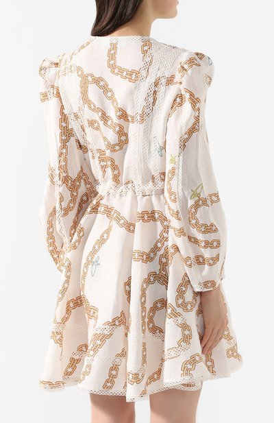 Льняное платье A MERE CO золотого цвета по цене 43450 руб., арт. AMC/R20V04, фото 4 Льняное платье A MERE CO, арт. AMC/R20V04, фото 4