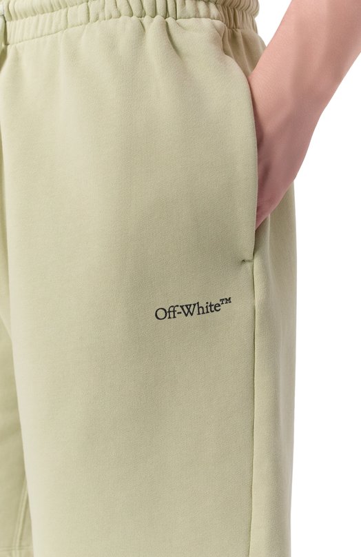 Хлопковые шорты Off-White 0MCI013F25FLE007 Зелёный  0MCI013F25FLE007 Фото 5