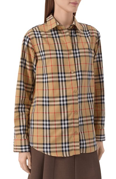 Хлопковая рубашка BURBERRY бежевого цвета по цене 84700 руб., арт. 8119172, фото 3 Хлопковая рубашка BURBERRY, арт. 8119172, фото 3