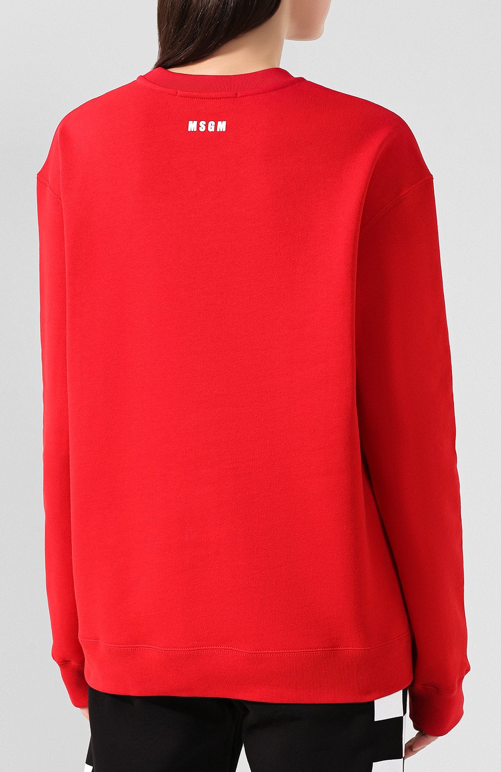 Хлопковый свитшот MSGM красного цвета по цене 13750 руб., арт. 2742MDM284 195799, фото 4 Хлопковый свитшот MSGM, арт. 2742MDM284 195799, фото 4