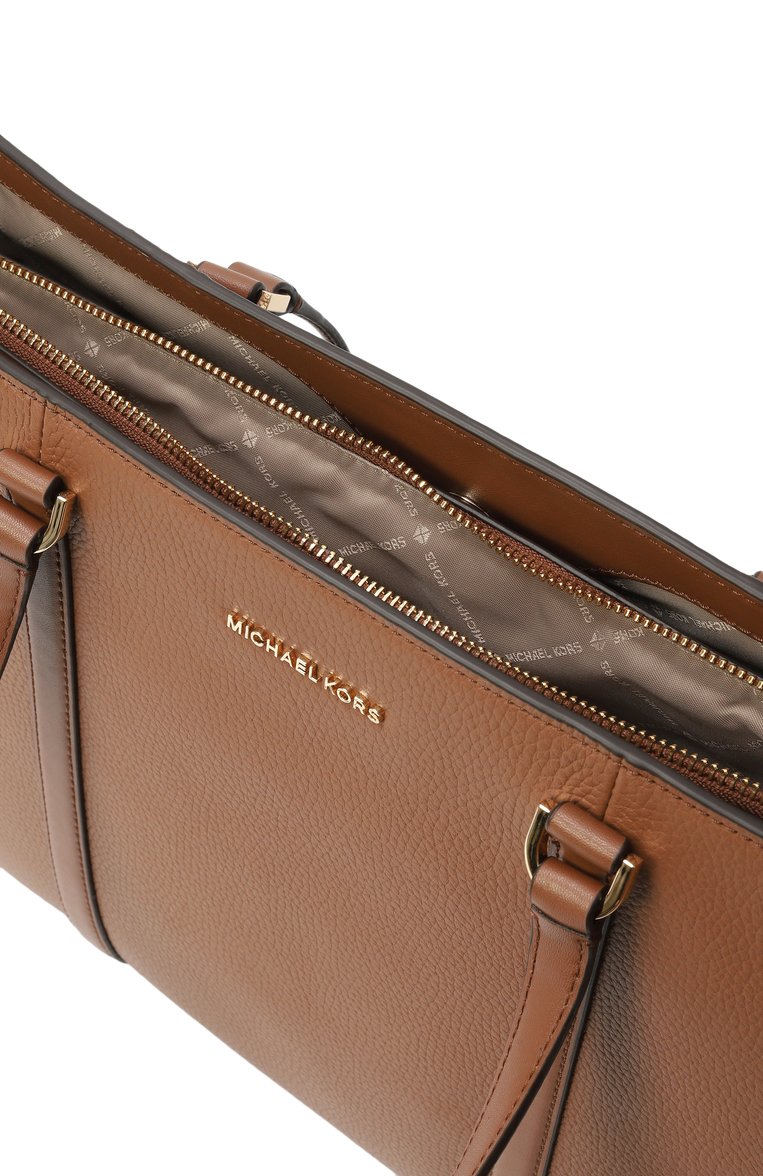 Женская сумка-тоут temple large MICHAEL MICHAEL KORS коричневого цвета, арт. 30R4G1LT3L | Фото 5 (Размер: large; Материал: Натуральная кожа)
