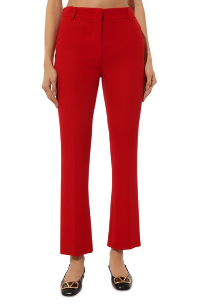 Шелковые брюки VALENTINO красного цвета по цене 175500 руб., арт. 5B3RB3601MM, фото 3 Шелковые брюки VALENTINO, арт. 5B3RB3601MM, фото 3