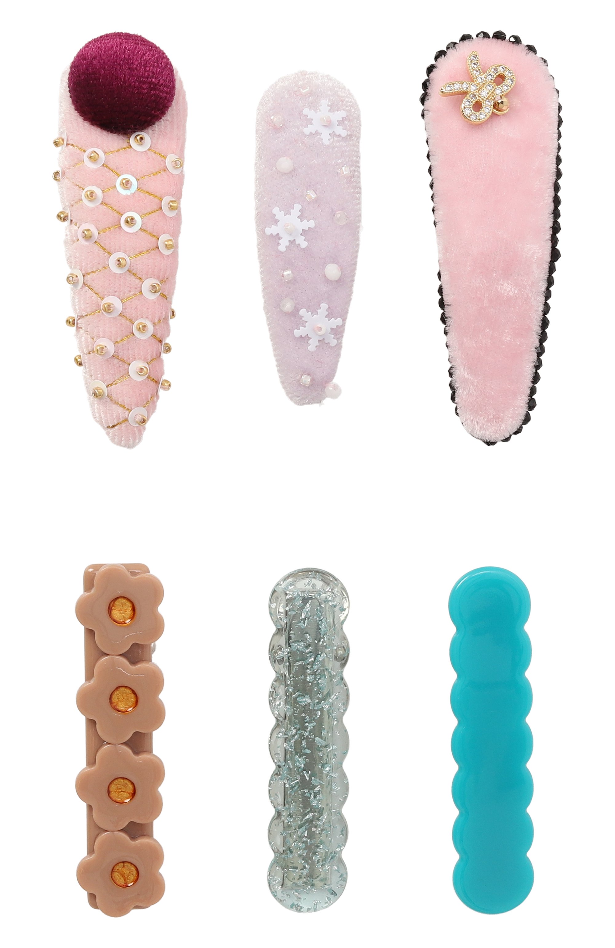 Комплект из шести заколок PINK.OLIVKA разноцветного цвета по цене 14490 руб., арт. PO-40002, фото 1 Комплект из шести заколок PINK.OLIVKA, арт. PO-40002, фото 1