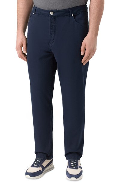 Хлопковые брюки BRUNELLO CUCINELLI темно-синего цвета по цене 89950 руб., арт. M252DF1010, фото 3 Хлопковые брюки BRUNELLO CUCINELLI, арт. M252DF1010, фото 3