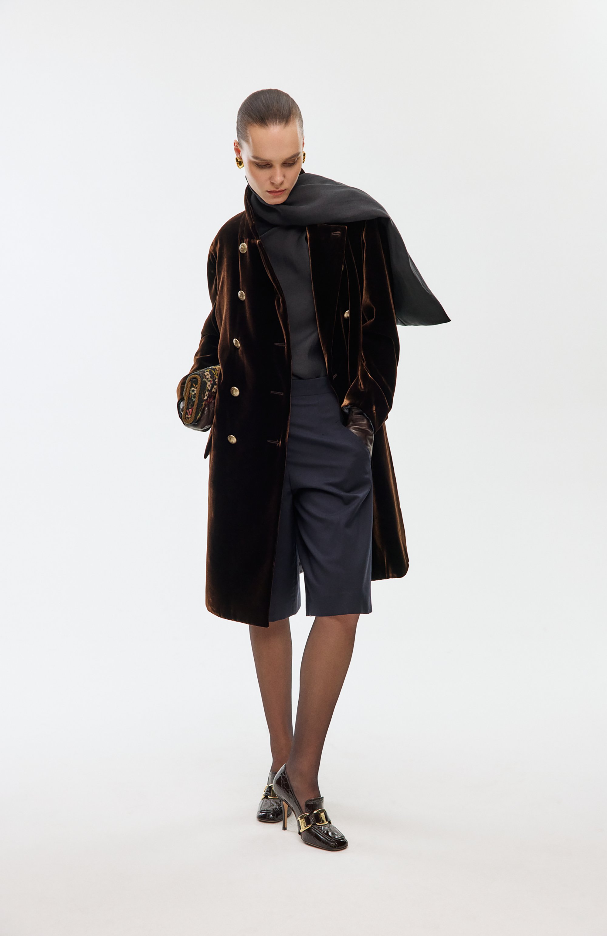 Бархатное пальто GIORGIO ARMANI, арт. GW001897/TE10831, фото 6