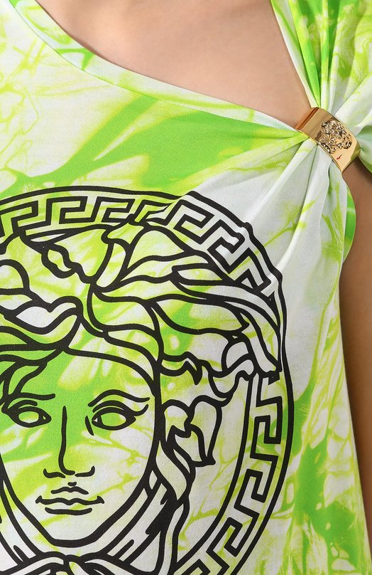 Хлопковая футболка Versace A86374/A234568 Зелёный  A86374/A234568 Фото 5