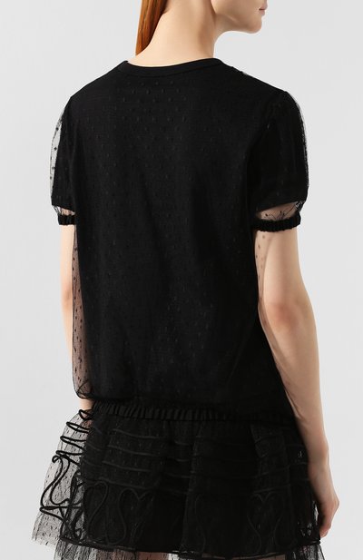 Хлопковый топ REDVALENTINO черного цвета по цене 17100 руб., арт. SR3MG01F/4FA, фото 4 Хлопковый топ REDVALENTINO, арт. SR3MG01F/4FA, фото 4