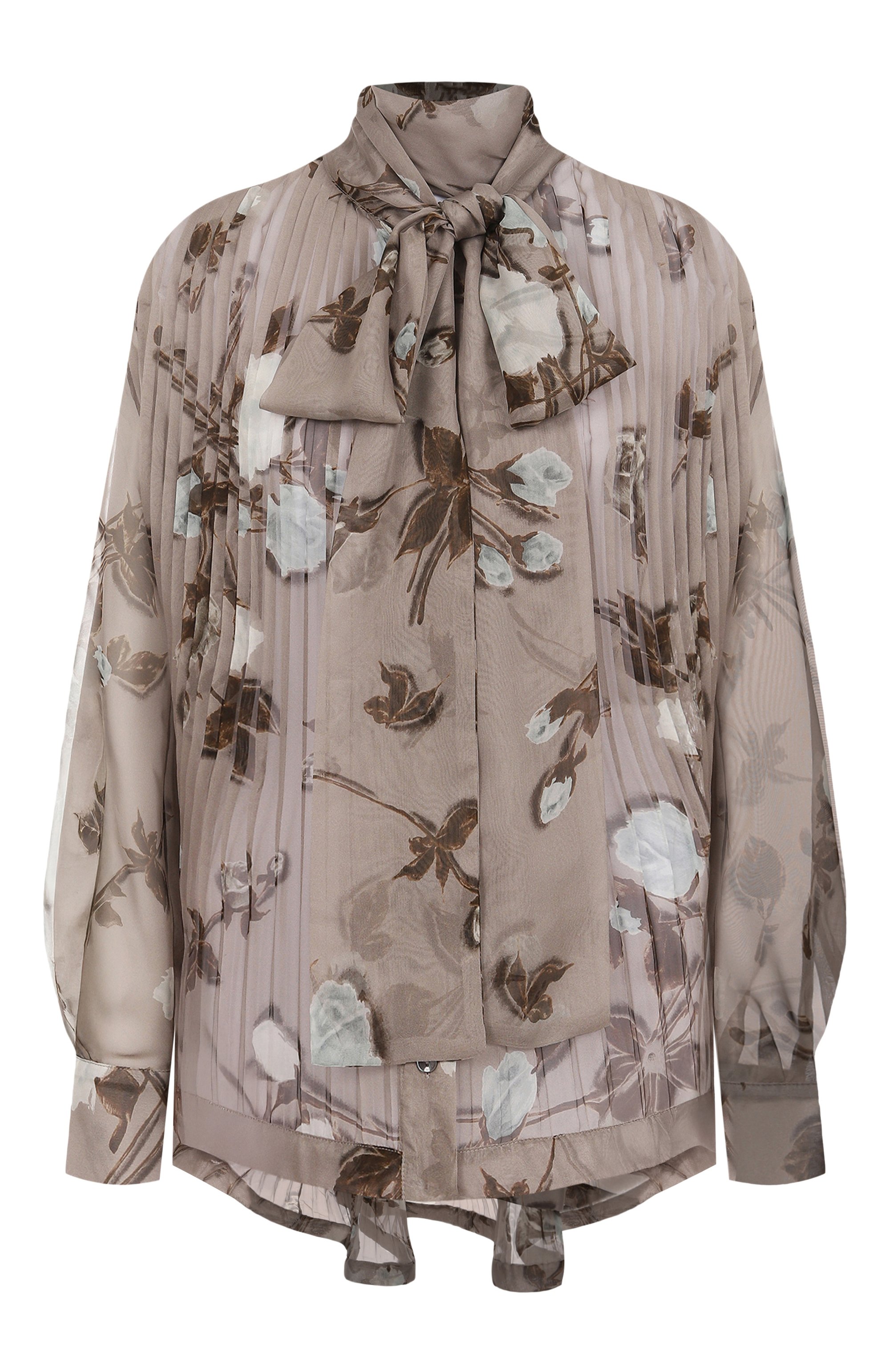 Блузка P.A.R.O.S.H. серого цвета по цене 111000 руб., арт. P0F-D381251, фото 1 Блузка P.A.R.O.S.H., арт. P0F-D381251, фото 1