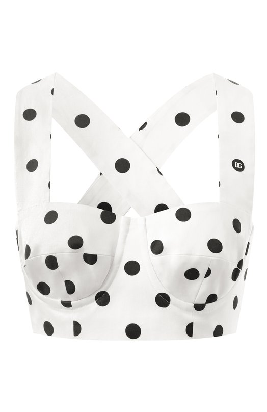 Хлопковый топ-бюстье Dolce & Gabbana F7AD5T/FSFNM Чёрно-белый  F7AD5T/FSFNM