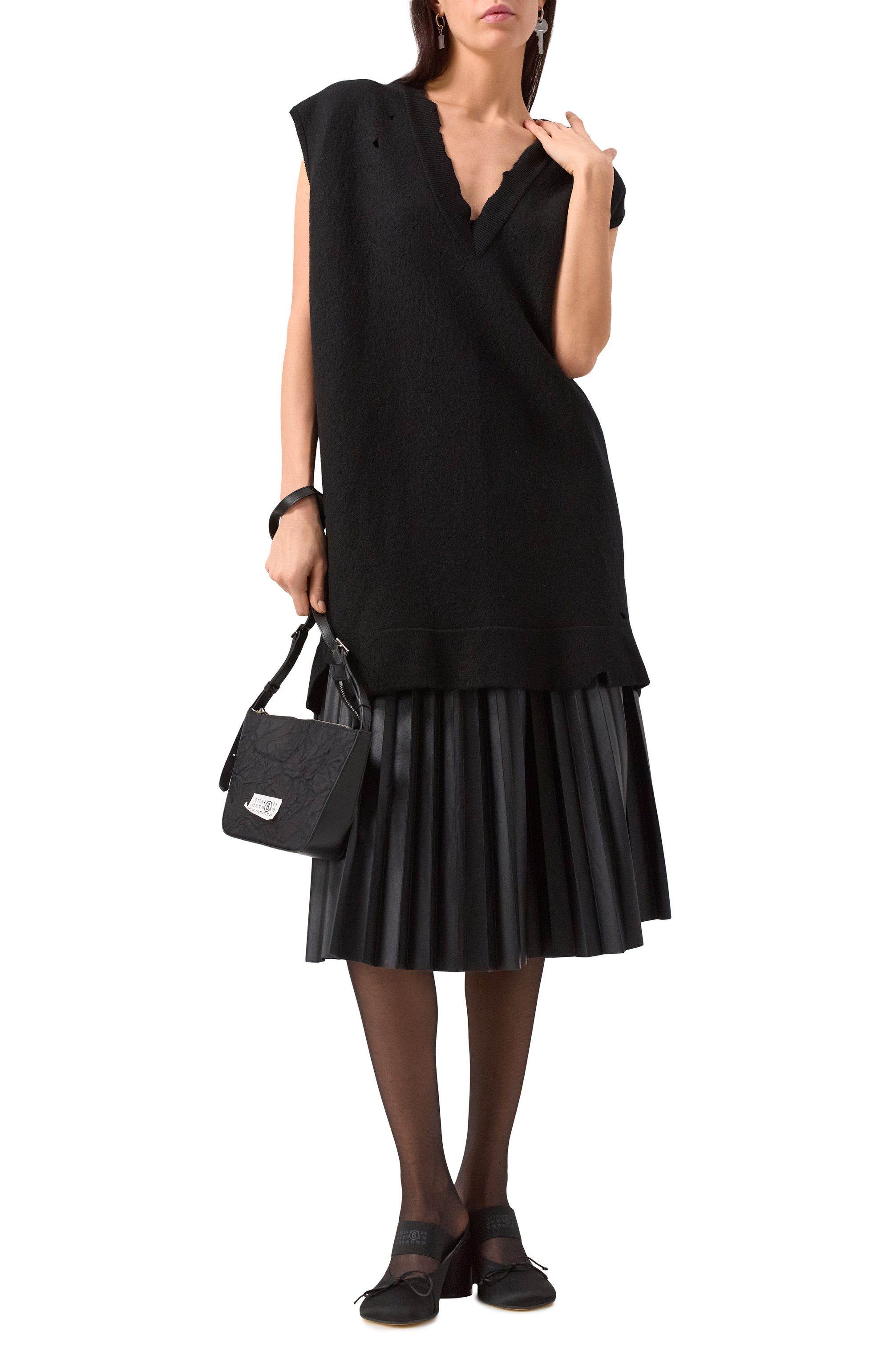 Плиссированная юбка MM6, арт. S52MA0195/S53057, фото 2