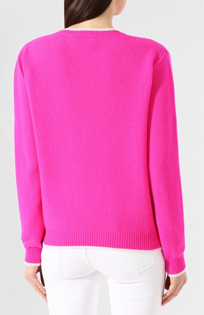 Пуловер из смеси шерсти и кашемира MSGM фуксия цвета по цене 25950 руб., арт. 2841MDM130 207281, фото 4 Пуловер из смеси шерсти и кашемира MSGM, арт. 2841MDM130 207281, фото 4