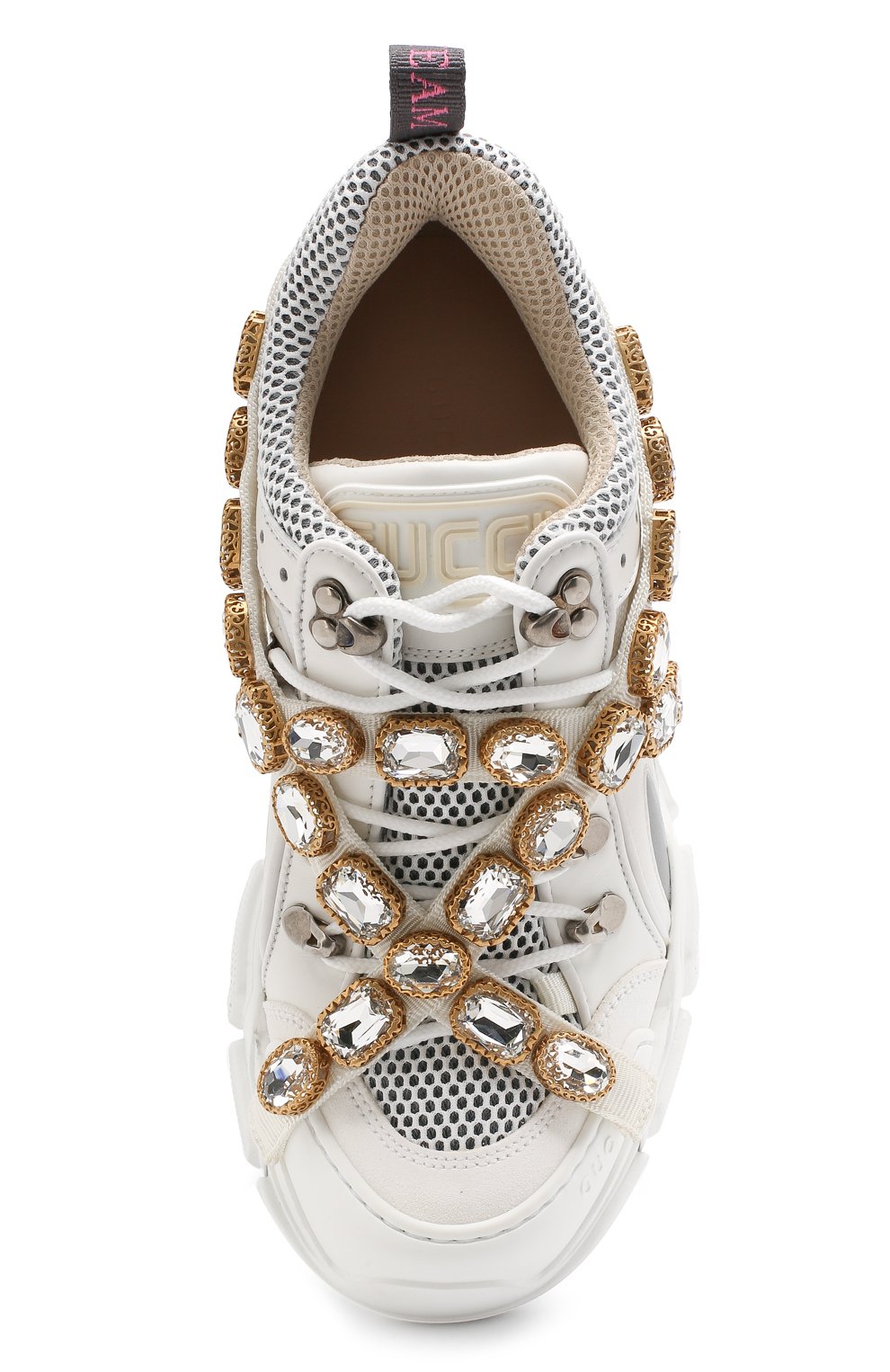 Комбинированные кроссовки flashtrek с отделкой кристаллами GUCCI, арт. 541445/GGZ50, фото 5
