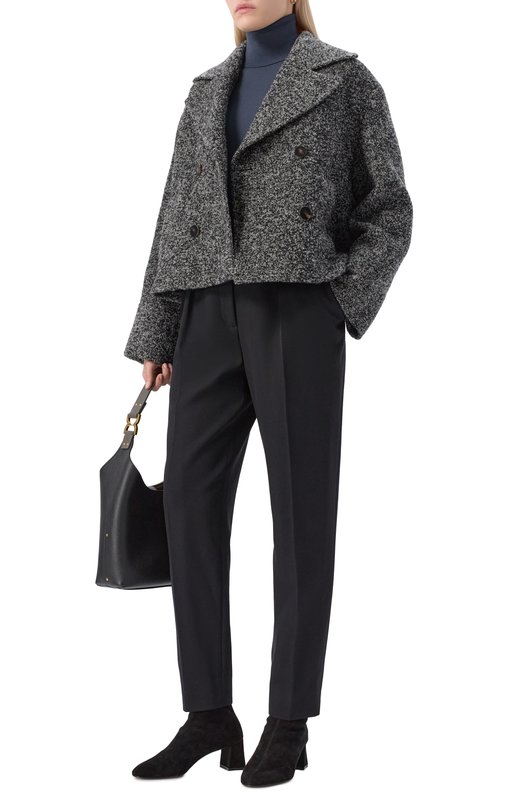 Полупальто из кашемира и шелк Agnona TH1012E/U7055E Серый  TH1012E/U7055E Фото 2